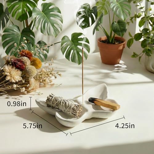 Butterfly Incense Holder for Sticks, Handmade Ceramic Incense Burner, Sage Stick Burner and Palo Santo Holder for Zen Yoga Spa Meditation Home Decor, Butterfly Spiritual Gifts for Women Mom - Image 2