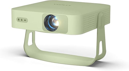【Netflix-Licensed Projector & Native 1080P】Thinnest 4.81" Smart Mini Projector with WiFi and Bluetooth, Auto Focus & Keystone Portable Outdoor Projector, VOPLLS 4K Support Home Movie Projector