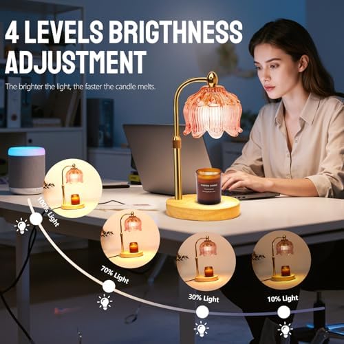 GEEZO Fragrance Candle Warmer Lamp，Electric Candle Warmer with Timer & Dimmer，Mom Christmas Birthday Gifts for Women, House Warming Gifts New Home Bedroom Decor - Image 5