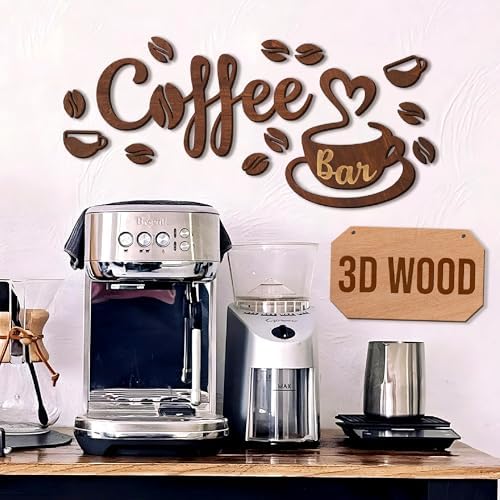 Coffee Bar Signs for Wall Decor, Vintage Coffee Signs Decor for Kitchen by Woodamore