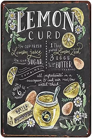 Vintage lemon curd Tin Sign Retro Food Metel Sign by TREEPERI