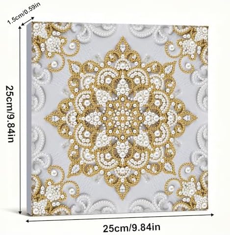 Pearl Art Kits Painting for Adults, DIY Mindfulness Therapy with Framed Canvas and Tools, Beginner Wall Decor-Mandala03 - Image 5