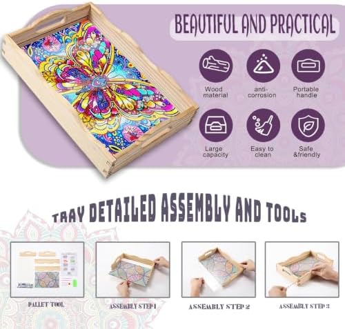 EWJRNSF Diamond Art Kits for Adults Wooden Serving Trays with Handles - Image 3