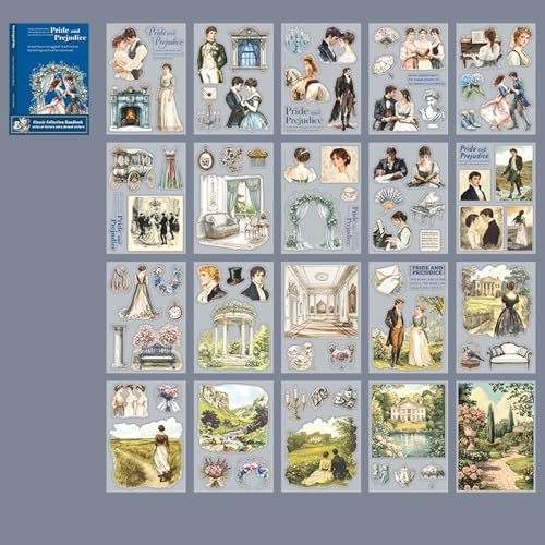 Alideco 20pcs Scrapbook Stickers Vintage Classic Literary Stories Sticker Book for Adults Sticker journaling Stickers for Scrapbooking (pengbolideaiqing) - Image 2