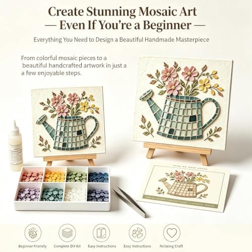 Cottage Garden Mosaic DIY Kit – Watering Can Mosaic Art Kit，Dragonflies - Image 7