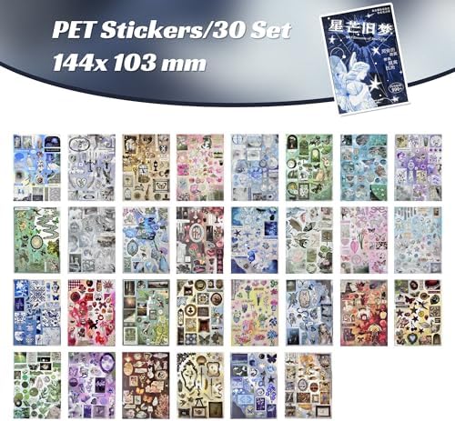 Vintage Dreamcore Sticker Book for Adults, 30 Sheets Aesthetic Scrapbook Sticker Books, Vintage Dark Academia Decorative Washi Photo Stickers for Journal Planners Craft DIY（Dreamcore 6） - Image 5