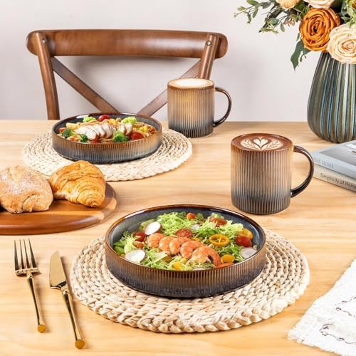 theterra Ceramic Coffee Mugs Set of 4, 14.2 oz Coffee Cups with Handle - Image 6