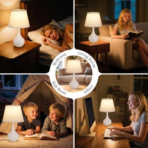 16.1" Touch Table Lamp for Nightstand, 3 Way Dimmable Small Bedroom Lamp - Image 5