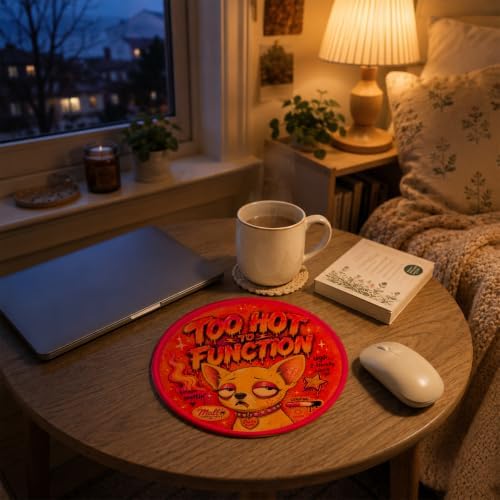 Funny Dog Round Mouse Pad, Saracatic Y2K Office Desk Decor - Image 4
