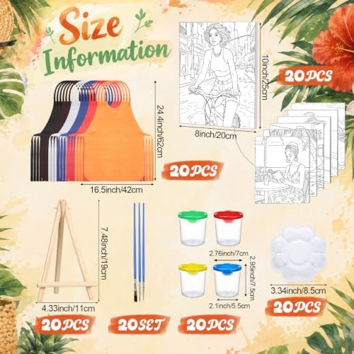 Sherr 140 Pcs 20 Set Pre Drawn Canvas Painting Kit, Summer - Image 2
