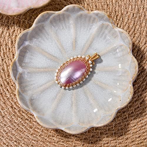 Porcelain Jewelry Tray Set of 2, 4.3'' Lotus Shaped Small Trinket Dishes - Image 6