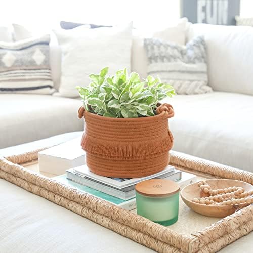NaturalCozy 3-Piece Boho Decor Storage Basket Set – Cotton Rope Woven Baskets for Organizing! Small Basket for Baby Stuff, Baby Shower, Gift Basket, Nursery Basket, Planter, Toy Basket, Shelves - Image 5