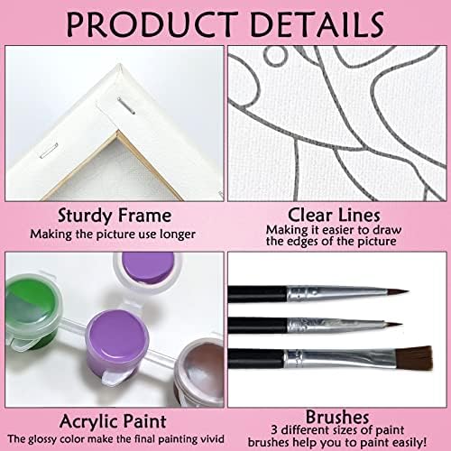 Nuberlic Sip and Paint Pre Drawn Canvas to Paint Kits for Adults Girls - Image 4