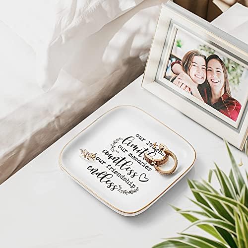 Best Friend Birthday Gifts For Women Friendship Ring Dish Bff Trinket Tray - Image 3