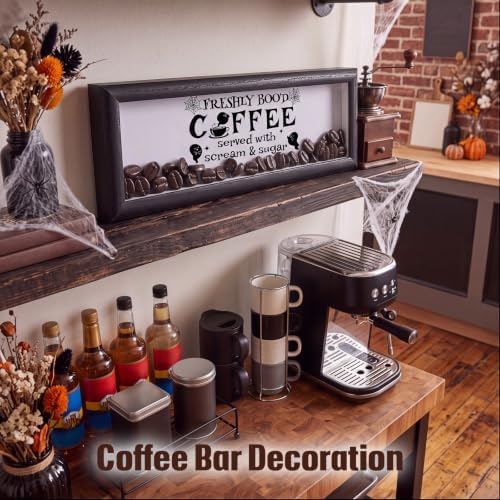 Novabright Halloween Wooden Coffee Bar Sign with Artificial Beans Decor - Image 6
