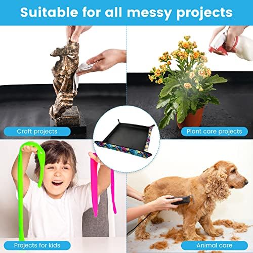 3PCS 29.5" x 29.5" Repotting mat for House Plant Care and Dirt Spill Control Portable Potting Tray - Image 4