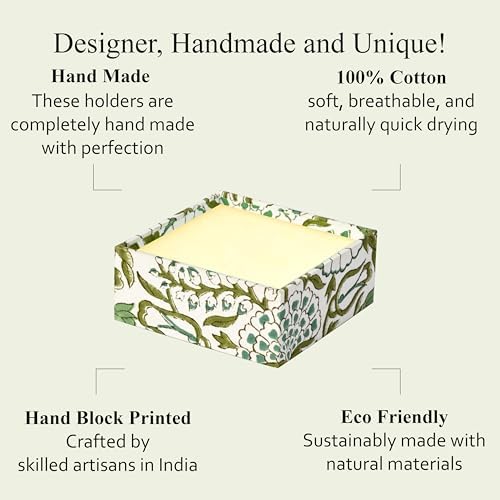 CPC Agate Green Block Print Desk Organizer Memo Note Pad Holder - Image 7