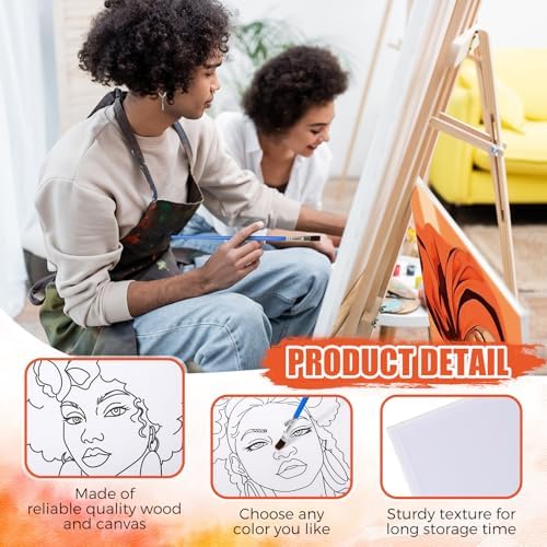 Sherr 96 Pcs 12 Set Pre Drawn Canvas Painting Kits, Lady - Image 3