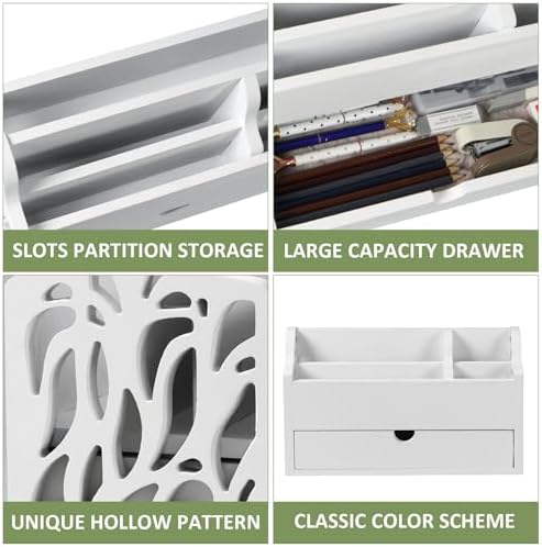 Desk Organizer with Drawer Wood File Office Mail Organizer Countertop - Image 6