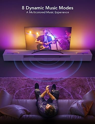 Govee RGBIC Light Bars, 15 Inches WiFi TV Lights for 45-70 inch TVs, White - Image 4