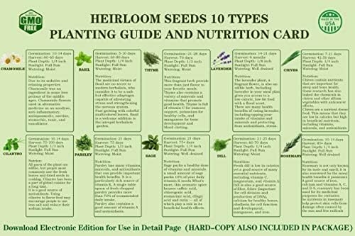 Meekear 10 Herb Seeds Garden Starter Grow Kit with White Pots, Markers, Nutritional Soil, Watering, Herb Clipper, Complete Indoor Potted Plant Growing Set for Kitchen DIY - Image 3