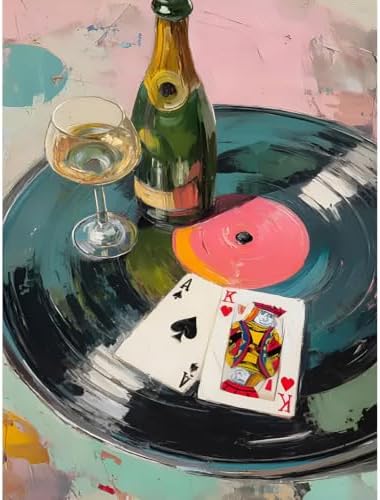 Pink Poker Diamond Art Kits for Adults Diamond Painting Kit for Beginner by KICHANG