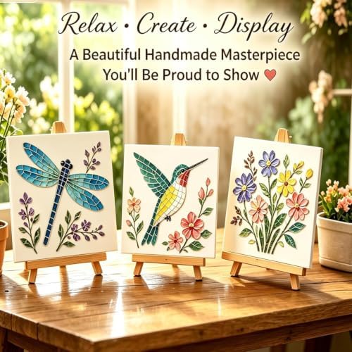 Cottage Garden Mosaic DIY Kit – Watering Can Mosaic Art Kit，Dragonflies - Image 6