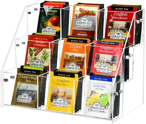 Tea Bag Organizer, Acrylic Tea Holder Storage Rack, Assembly Required by Wuudy