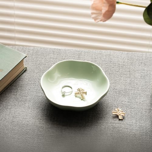 Ceramic Jewelry Tray, Ring Holder Floral Trinket Bowl for Women - Image 5