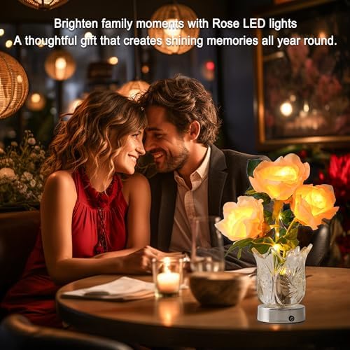 Champagne Rose LED Night Light, The Perfect Gifts for Home Décor for Women, Womens Mom Wife Friends for Her Valentine Anniversary Christmas Birthday Gifts (Champagne) - Image 5