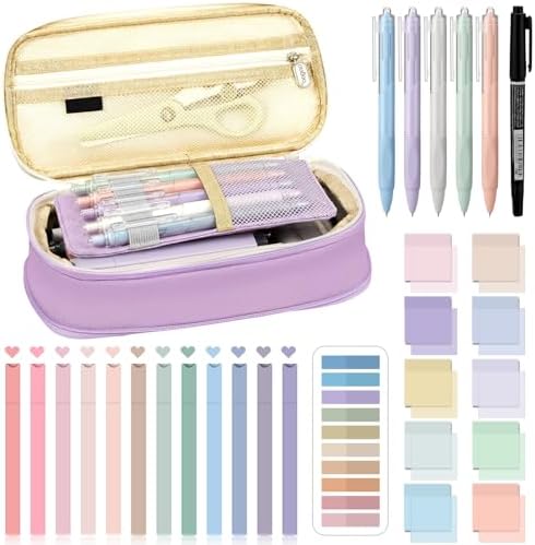 Jutom 39 Pcs Aesthetic Book Annotation Kit,Purple,Cute Style by Jutom