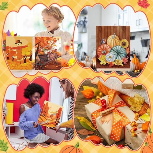 Zhanmai 72 Pcs 12 Sets Sip and Paint Kit Pre Drawn Canvas for Painting 8" x 10" Paint Party Canvas Painting Pre Printed Canvases for Party Favor DIY Virtual Adult's Date Night(Fall Thanksgiving) - Image 5