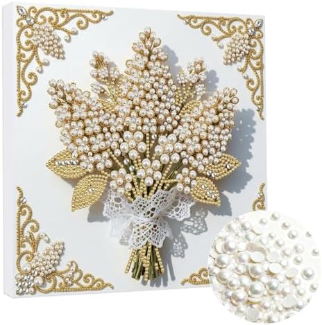 5D DIY Pearl Painting with Frame Floral Theme Handmade Healing Home Wall Decoration Creative 9.84x9.84in Tools -Flower-6 - Image 6