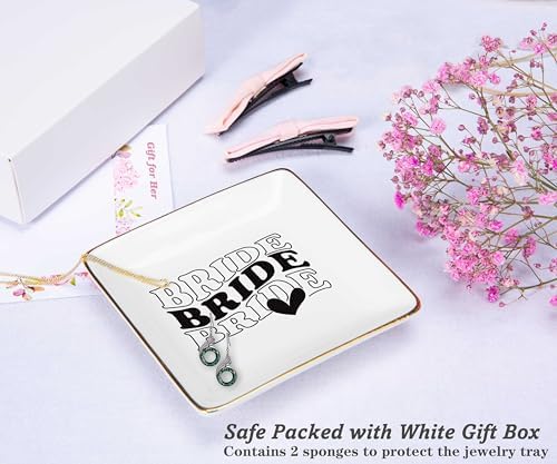 NZY Future Mrs.-Funny Engagement Gift for Bride-Bride to Be-Newly Engaged-Bridal Shower Gifts for Her-Bachelorette Party Gifts for Women-Wedding-Ceramic Jewelry Tray Trinket Holder Ring Dish - Image 2