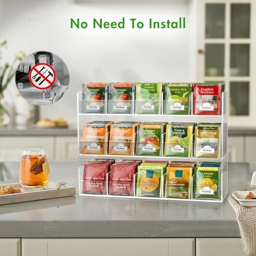BEYGORM Acrylic Tea Bag Organizer for 270 Tea Packets - Image 3