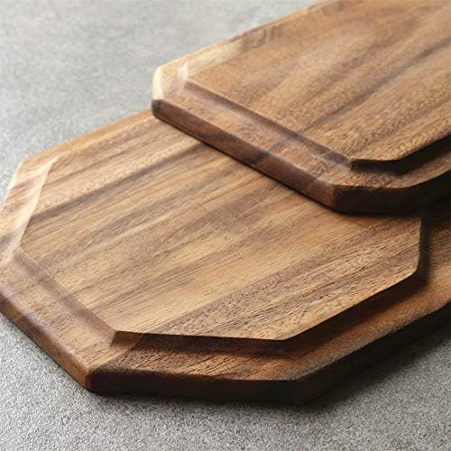 2 Acacia Wooden Trays Serving Platter Cheese Veggie Round Charcuterie Board - Image 3