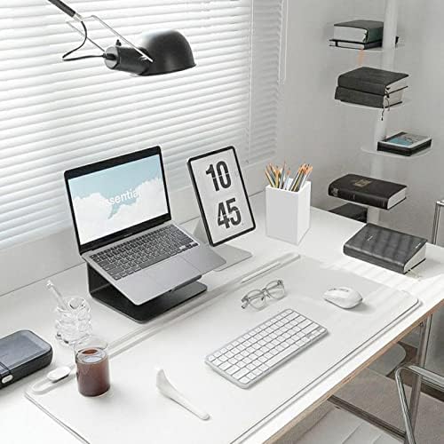 White Acrylic Pencil Pen Holder Cup 2 Pack,Desk Accessories Holder,Makeup Brush Storage Organizer,Modern Design Desktop Stationery Organizer for Office School Home Supplies,2.6x 2.6x 4 inches - Image 2