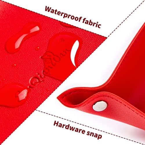 Leather Jewelry Valet Tray for Women and Man (Red-B) - Image 3