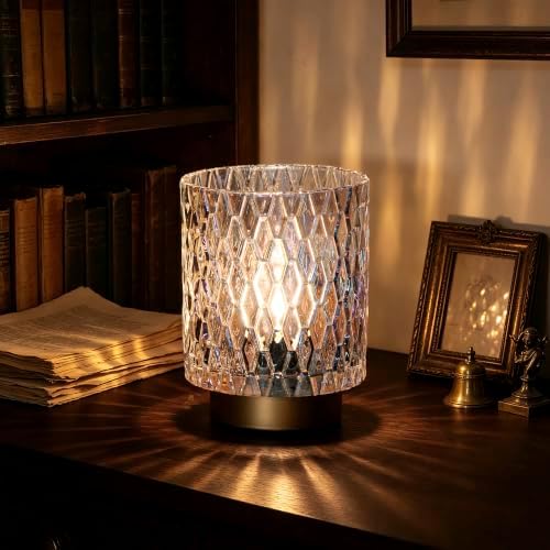ULAROOM Battery Operated Table Lamp,Cordless Small Accent lamp, Clear by Ularoom