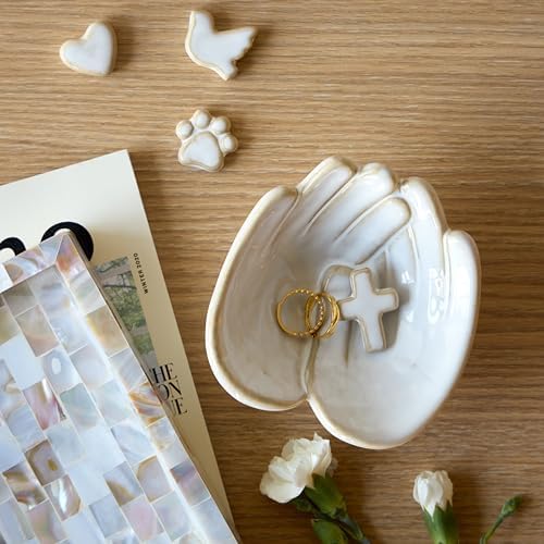 DEMDACO Hand in Hand Collection Together White Novelty 2 x 4 Stoneware Jewelry Catch-All Organizer Ring Holder & Small Keepsake Trinket Tray - Image 5