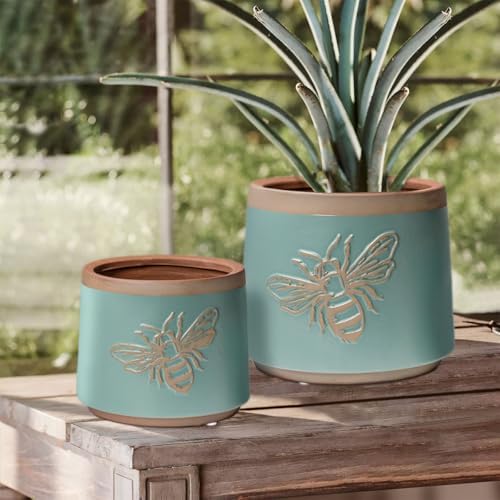 Terracotta Pots, 6+4 Inch Plant Pots, 2 Pcs with Drainage Holes - Image 5