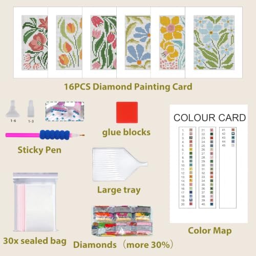 6 Pcs Small Diamond Art Kits Easy Flowers Diamond Art Kits for Adults - Image 4