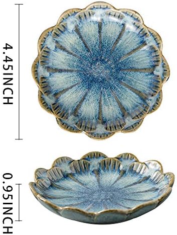 Mecaikru Ceramic Ring Dish, Flower Jewelry Tray with Kiln Glaze Finish - Image 2