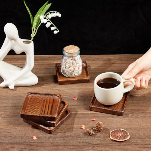 Acacia Wood Coasters for Drink-Drink Coasters Set of 8 | Coffee Table Decor - Image 6