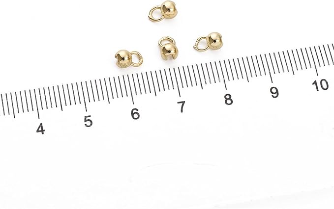 14K Gold Plated Open Crimp Beads 4x6mm 30pcs for Jewelry Making Findings