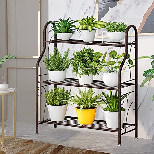SORCEDAS Plant Stand Indoor Outdoor 3 Tier Metal Corner Flower Shelf - Image 4