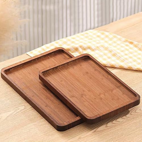 XZHXFX Bamboo Serving Tray, Brown, Large, - Image 4