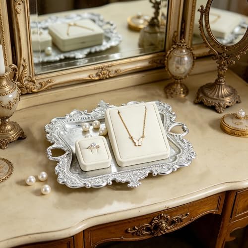 Funly mee 8 x 7 Vintage Sliver Jewelry Tray, Ring Holder - Image 3