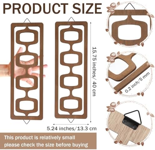 CroBlissful 2pcs Mid Century Modern Wall Art Geometric Wall Decor, Brown - Image 2