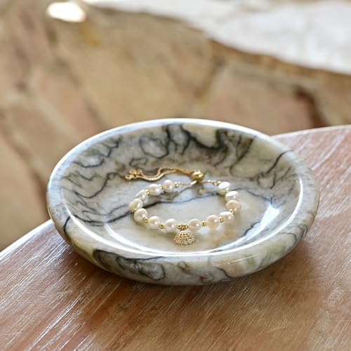 Natural Cold Emerald Marble Ring Dish Jewelry Tray – 5.5" Trinket Dish - Image 5